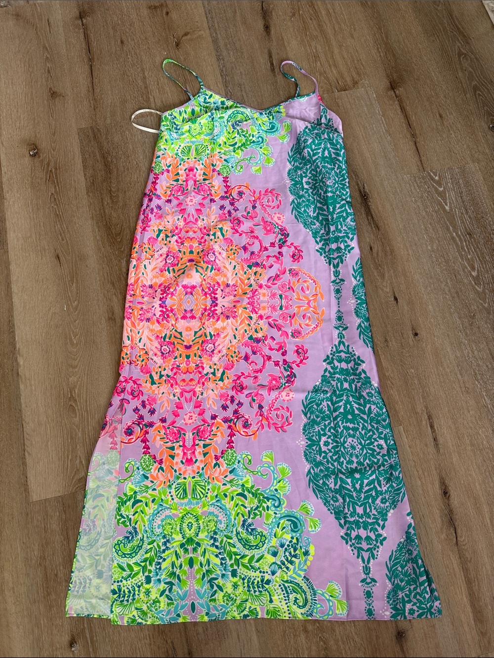Lilly Pulitzer Pink, Green & Orange Printed Slip Dress